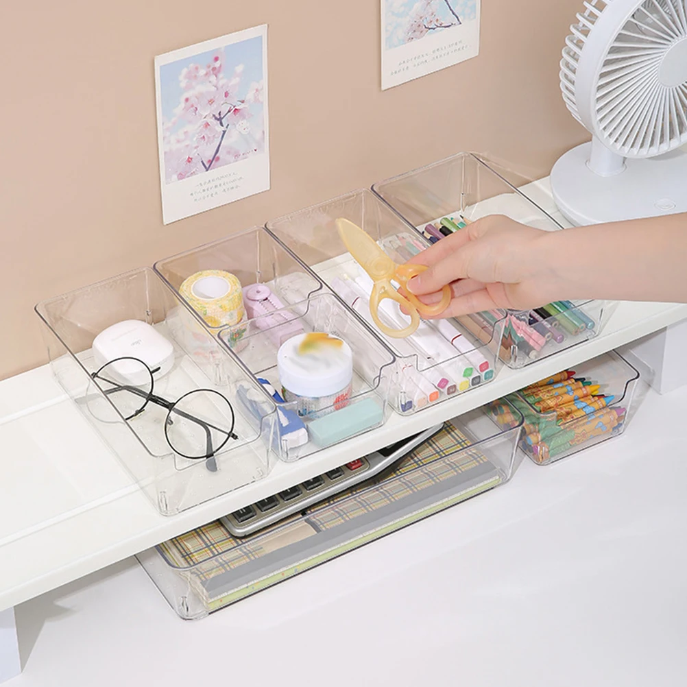 

3pcs Storage Box Desktop Organizer For Office Home Makeup Brush Holder Pen Case Table Compartment Sundries Organizer