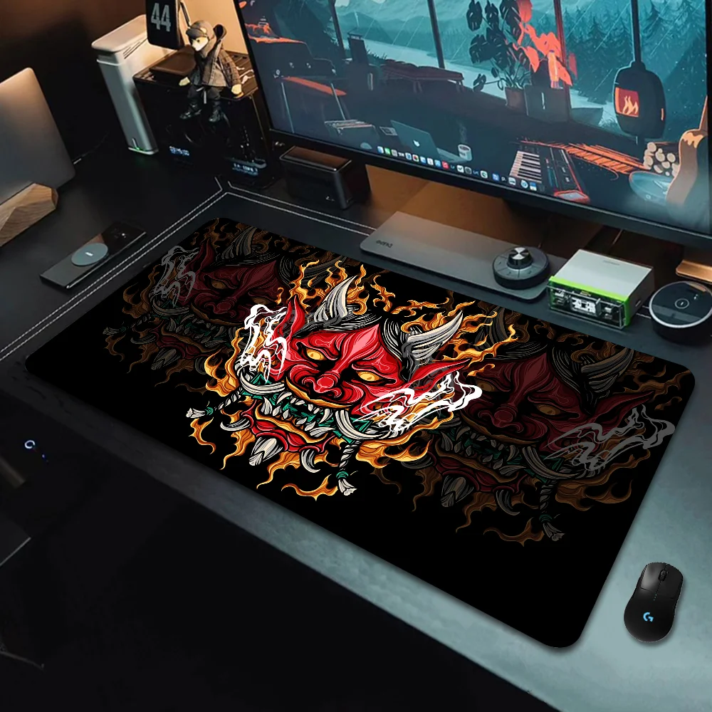 Imagem -05 - Japonês Ghost Warrior Gaming Mouse Pad Tapetes de Mesa Computador Mousepad Company Desk Pad Grande Gamer Mousepad Mouse Mat 120x60cm