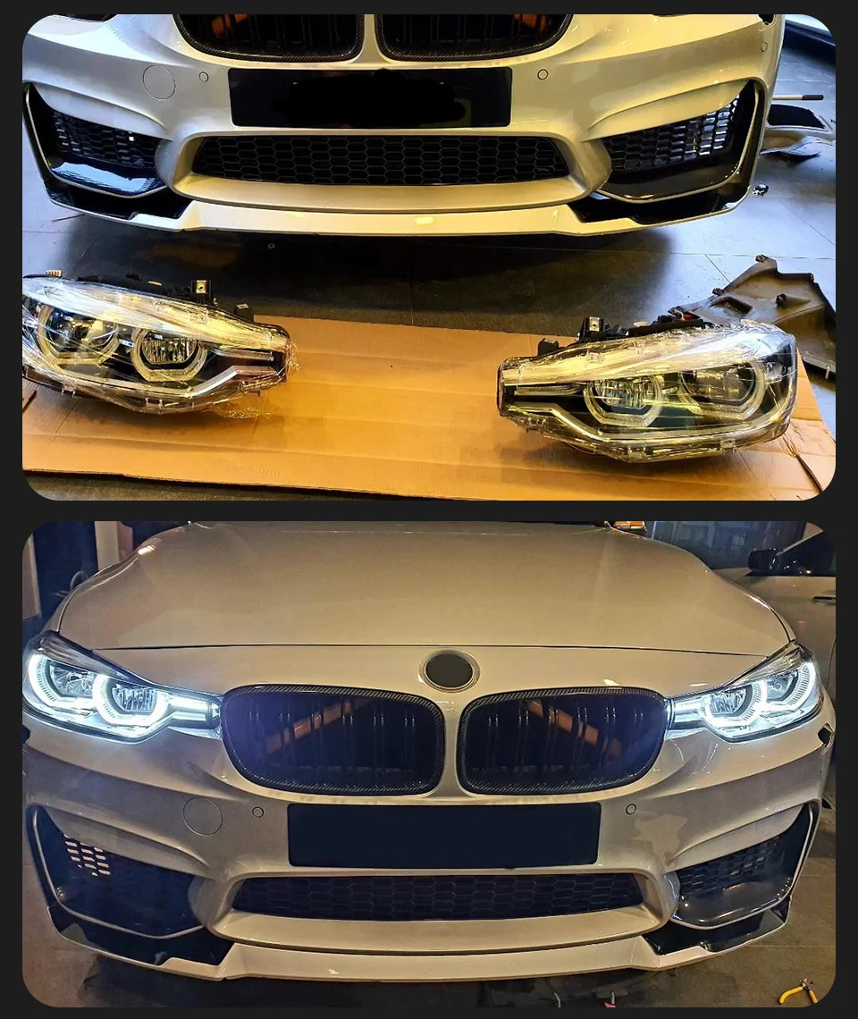 Für 2012–2019 BMW F30 Xenon modifizierte löffelförmige Scheinwerferbaugruppe LED-Blinkerzubehör