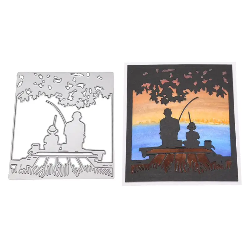 

Fishing Cutting Dies Greeting Invitation Message Card Photo Album Making for Festival Blessing Cards Making Supplies Dropsale