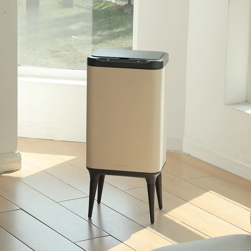 Korean version of high-footed smart trash can, inductive large-capacity with cover,  living room and kitchen sterilization