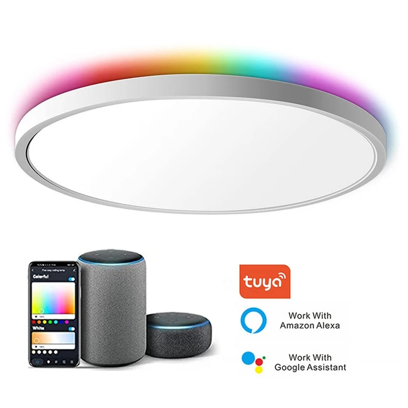 home appliance  LED Tuya APP Intelligent Ceiling Lamp WIFI Bluetooth RGB+CW Alexa Google Voice Controlled Bedroom Living Room Ho