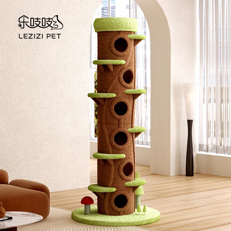 

New product manufacturer wholesale cat climbing frame cat nest integrated multi-functional Tongtian pillar large cat tree four