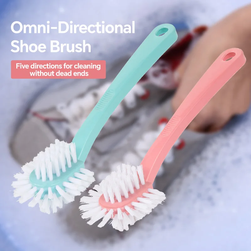 2pcs Five-sided shoe brush All-round household multi-function double-sided circular 360 Degree decontamination without dead ends