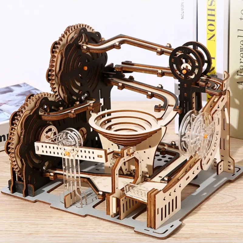 3d quebra-cabeça de madeira mecânica pista bola brinquedo manual e elétrico quebra-cabeça simulação de madeira modelo ornamento para crianças presentes