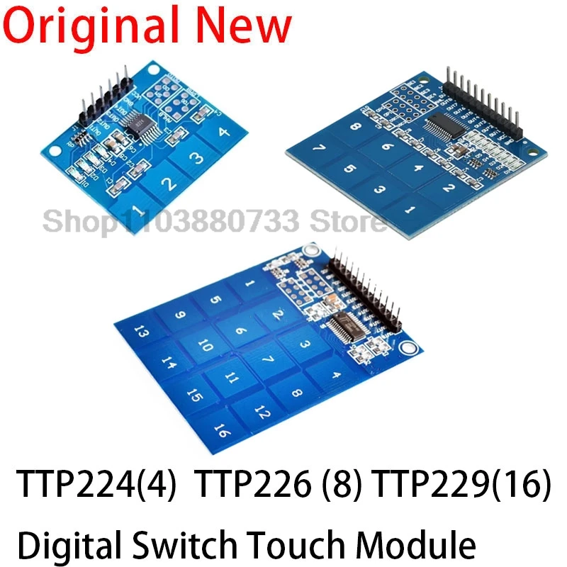 TTP224 / TTP226 / TTP229 Сенсорный переключатель Цифровой 4/8/16-канальный сенсорный емкостный модуль