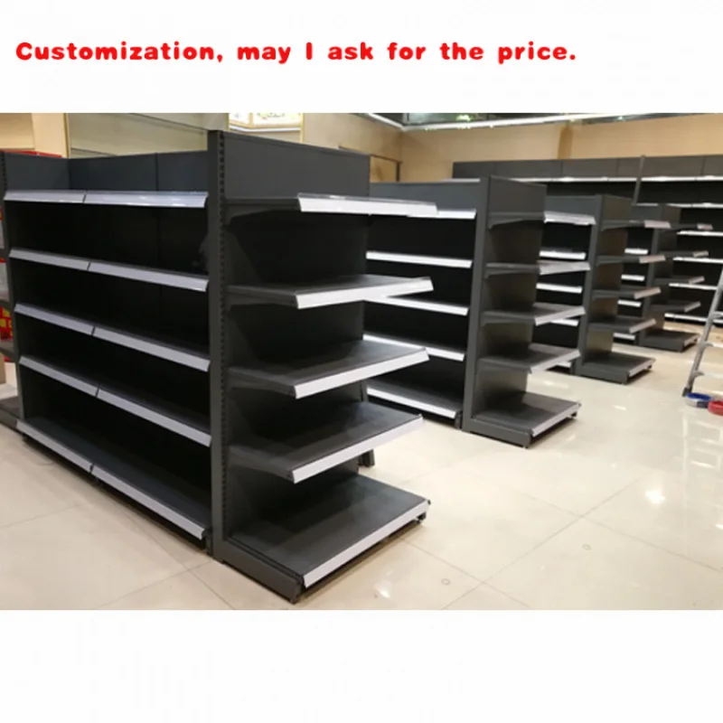 

custom.Hot Selling Design Supermarket Gondola Metal Display Rack Supermarket Shelf Equipment With Shop Design