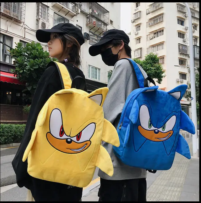 Mochila de Peluche 3D de Sonic, Nueva Mochila Escolar de Pareja con el Mismo Estilo de Amy Rose, Tails y Shadow, Mochila de Dibujos Animados, Regalo Navideño