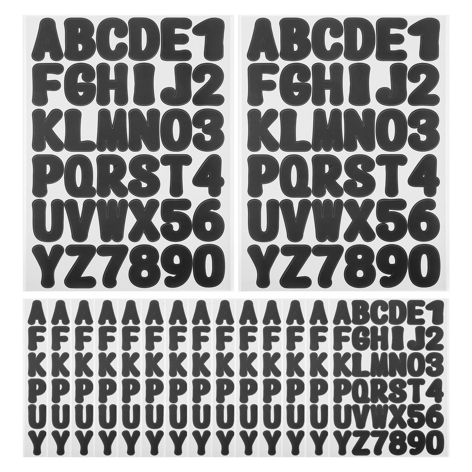 

16 Sheets Stickers Black Alphabet Adhesive Mailbox Self Adhesive Wall Waterproof Letter Stickers Decal Waterproof Bottle Craft
