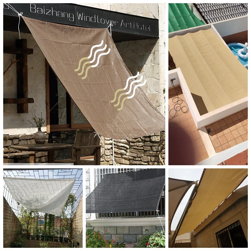 Pátio ao ar livre personalizável Sombreamento Vela, HDPE Sunshade Net, Balcony Fence, Privacy Screen Mesh, Pérgola Sun Canopy, Car Shed Toldo