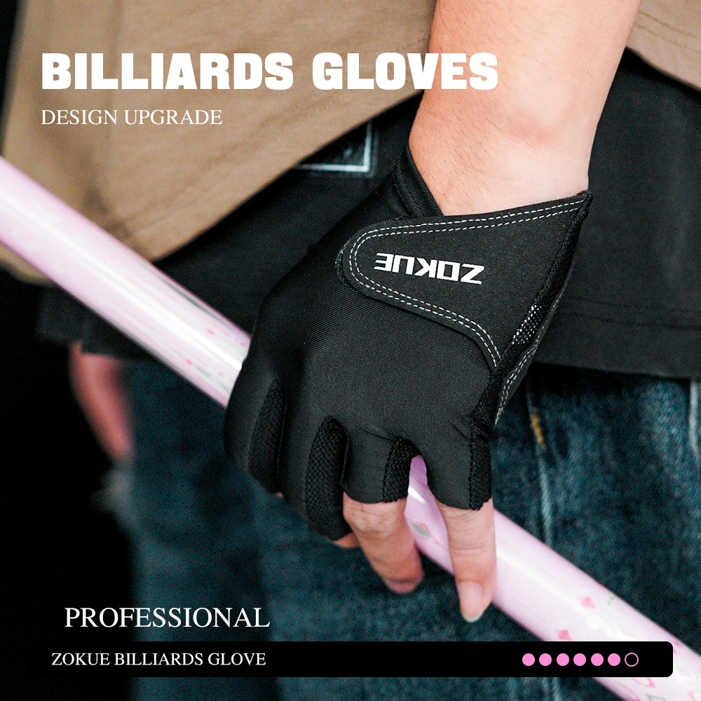 

ZOKUE pool gloves with Left Hand Medium High Quality Ballteck Korea Carom Glove 3 Fingers Professional for Billiard Accessories