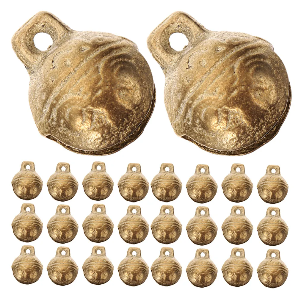 40Pcs Vintage Copper Tiger Head Bell Charms Pendant for Jewelry Making Bracelets Necklaces DIY Craft Wreath Wall Hanging Decor