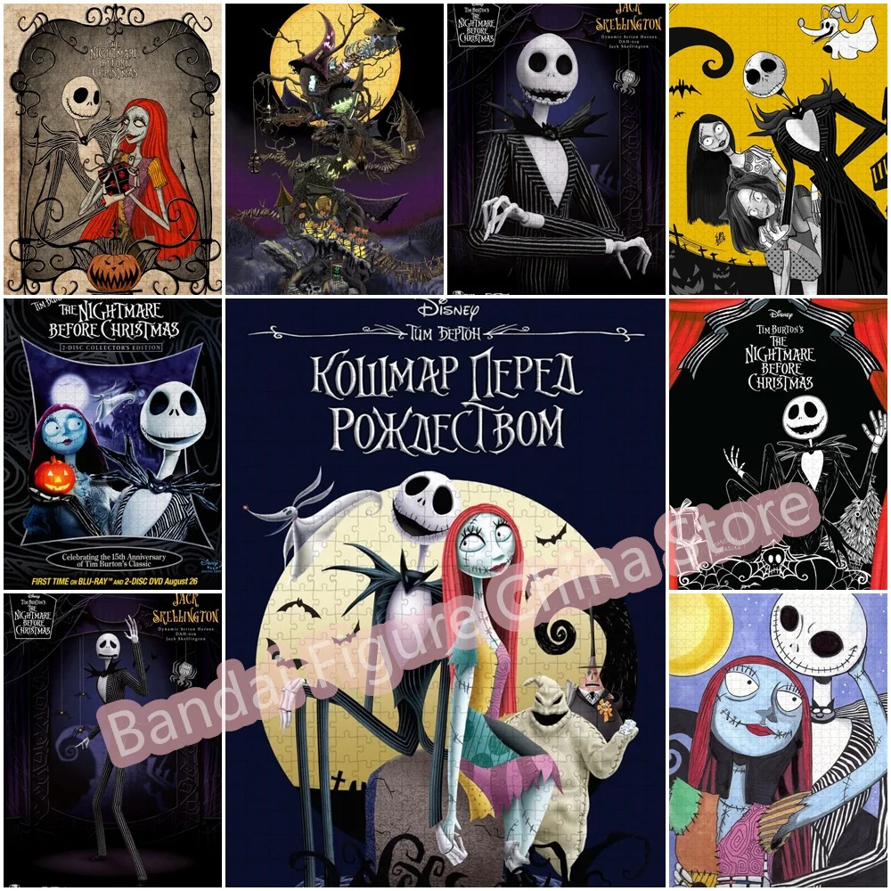 Disney Horror Movies Print Puzzle Stress Relief Toys The Nightmare Before Christmas Jigsaw Puzzle for Kids Birthday Gifts