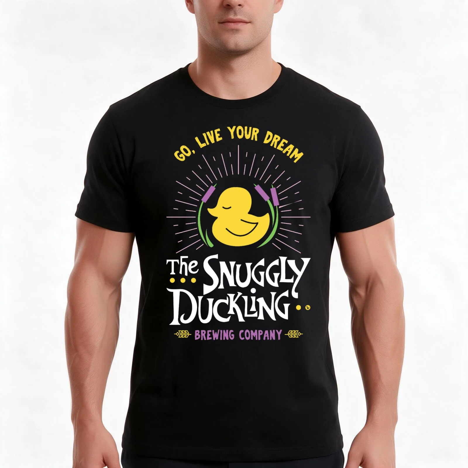 Snuggly Duckling Brewing Company - Tangled T-Shirt, Summer Casual Cotton Tee, Oversized Streetwear Tops, Vintage Graphic Print