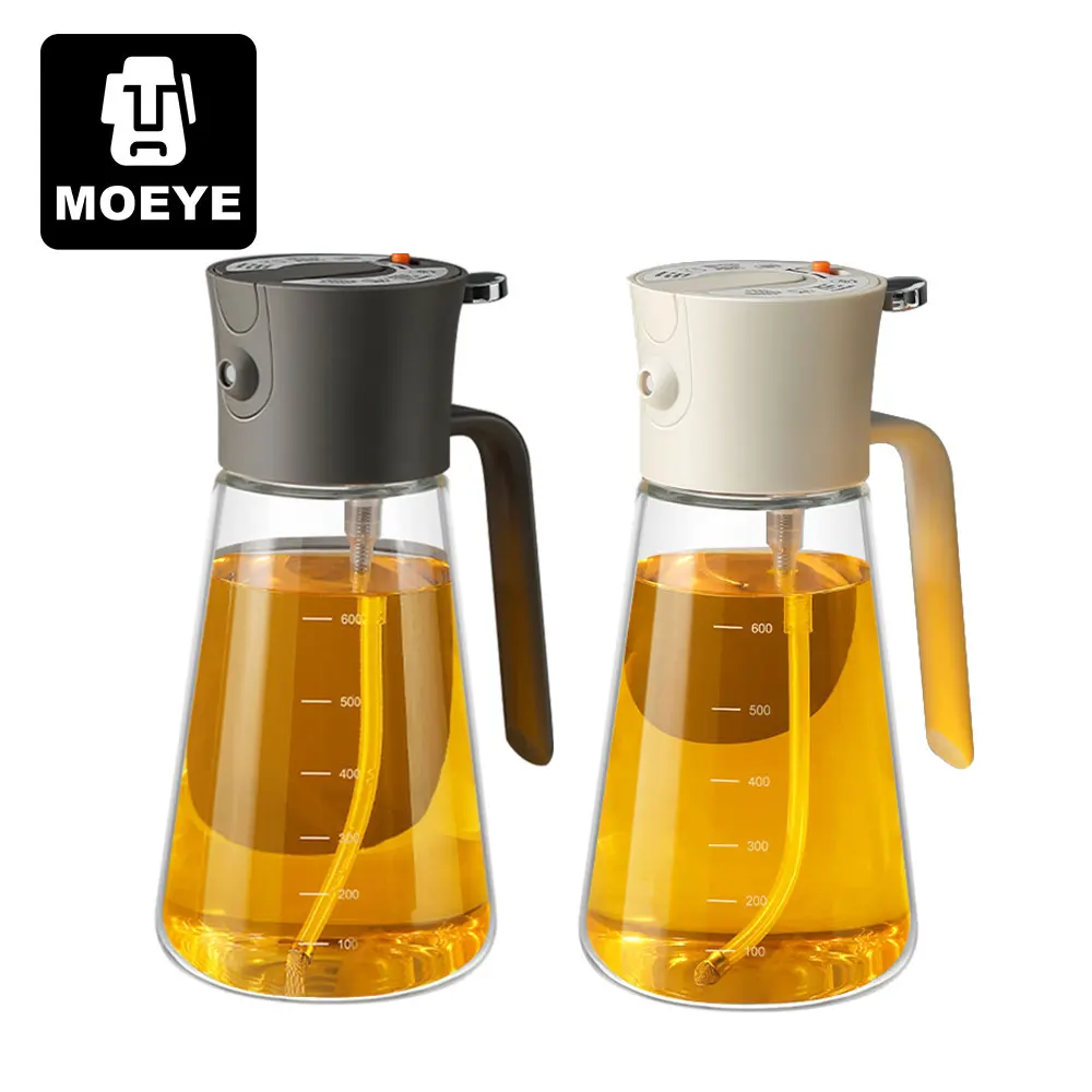 MOEYE Multifunctional Spray Oil Bottle 700ml Spray and Automatically Open Pour two-in-one Evenly Spray Anti-leak Oil Nozzle