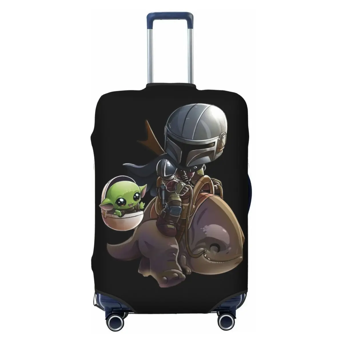 

Custom M-Mandalorianed Grogu Suitcase Cover Dust Proof Luggage Protective Covers for 18-32 inch