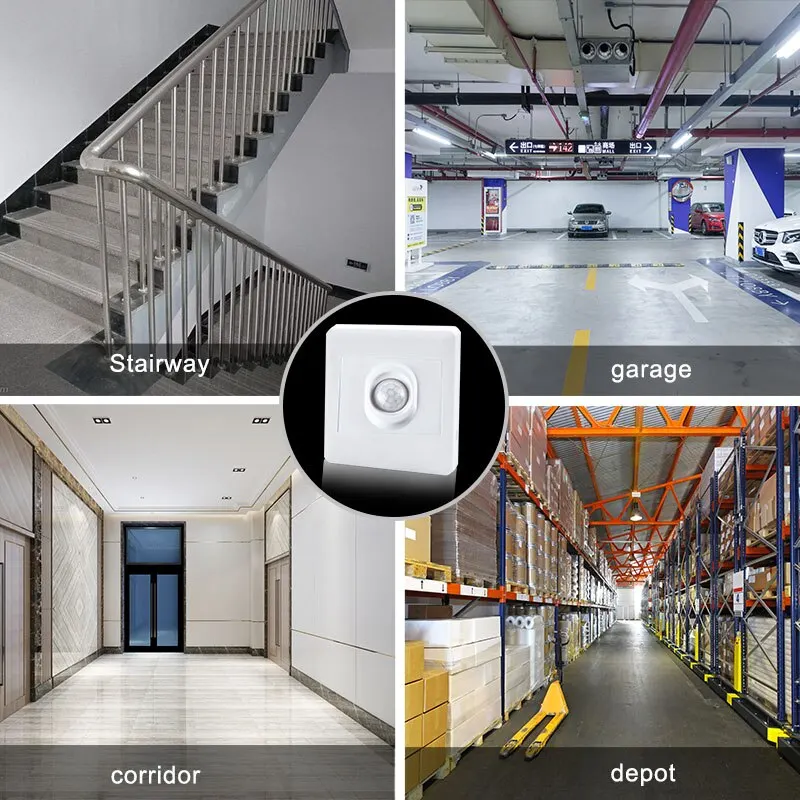 110V 220V Body Sensor Switch PIR Infrared Motion Sensor Switches 86 Type Recessed Lamp Bulb Body Induction Light Detector image 6