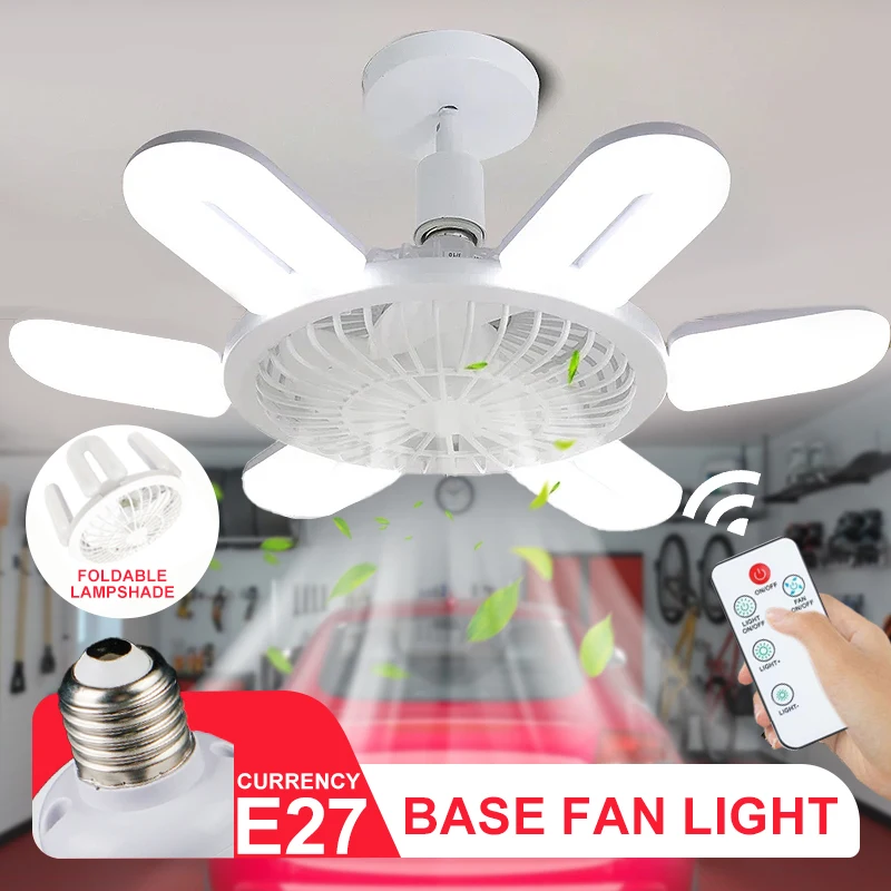 

e27 ventilador luz led de techo socket fan light hogar home cooling cold cocina celling living room ampoule ventilateur fan