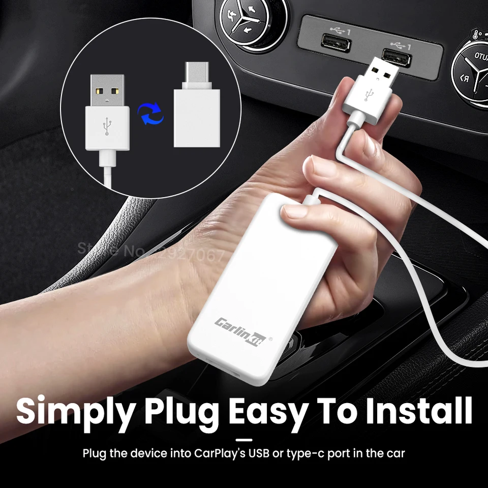 Carlinkit FireDrive CarPlay naar HDMI-kabeladapter voor Fire TV Stick Streaming, media voor geselecteerde voertuigen, plug & play, niet compatibel met Android Auto