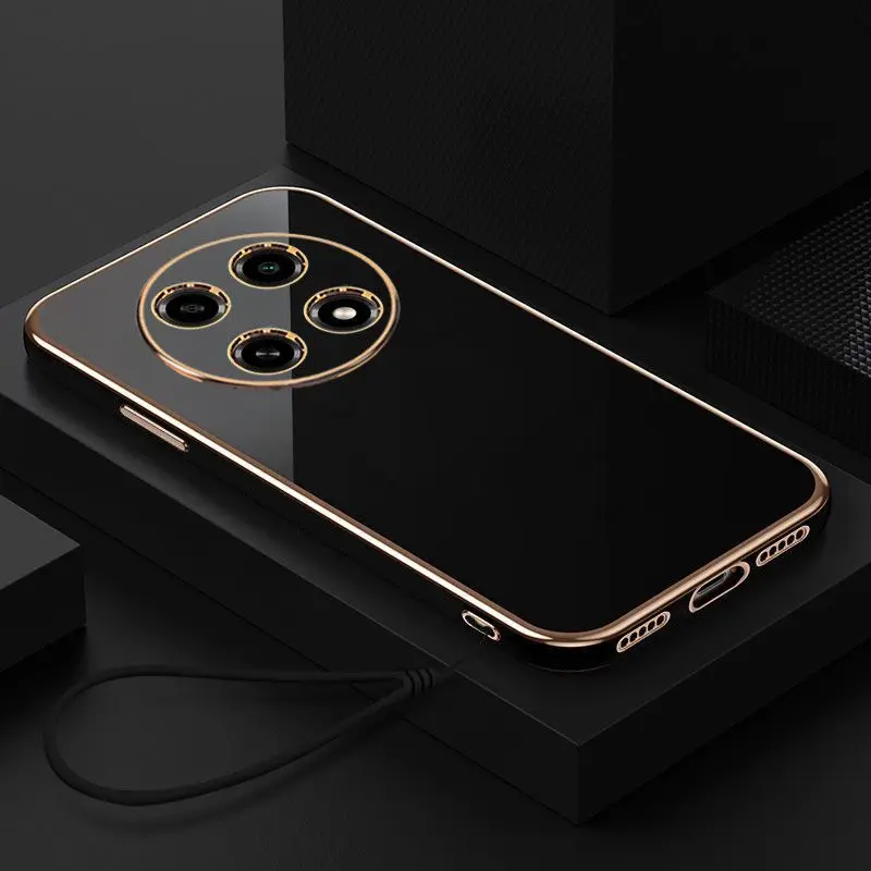 Para Honor X9c funda Honor X9c funda de teléfono electrochapa borde recto a prueba de golpes funda trasera suave de silicona