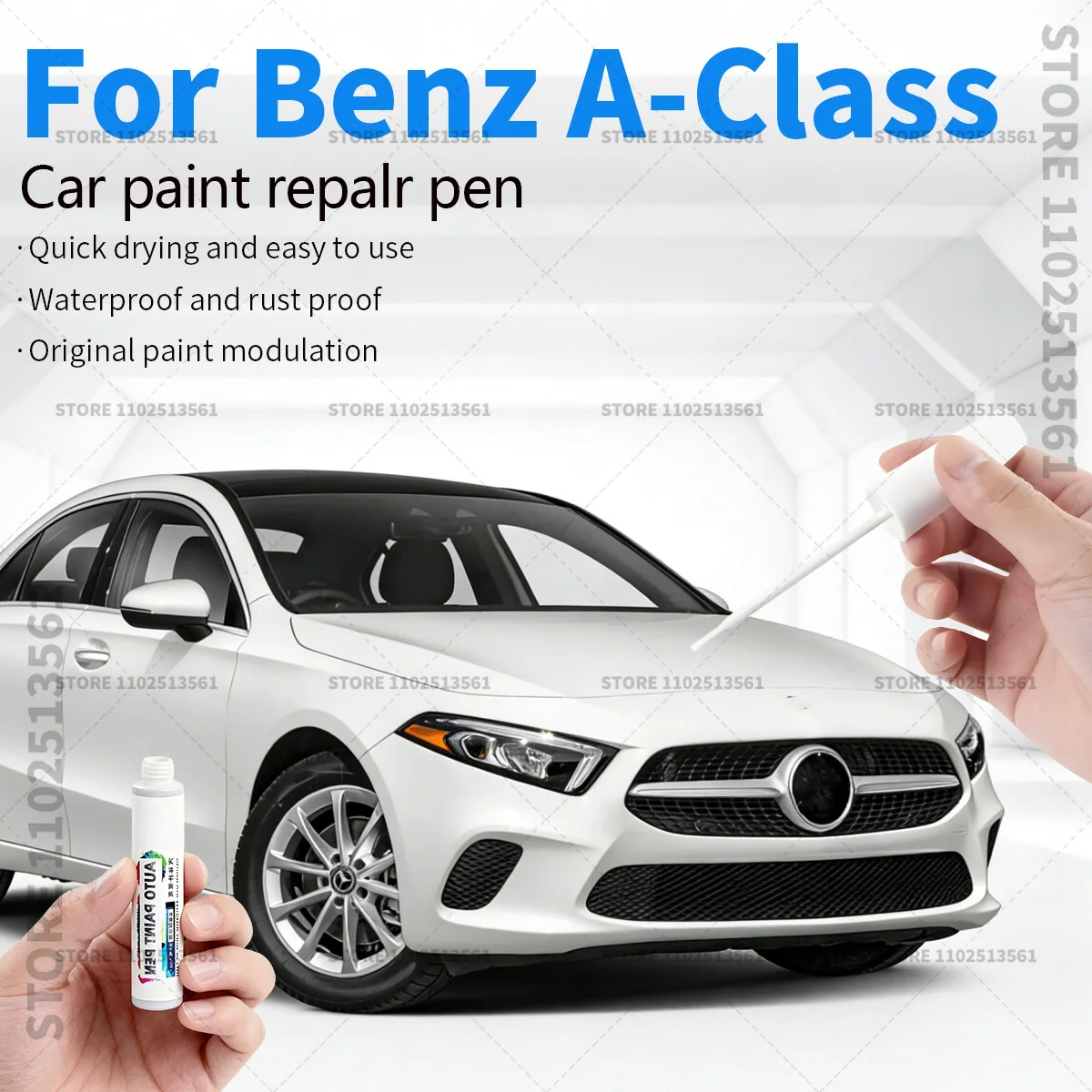 Paint Repair Pen Touch Up Scratch Remover DIY Auto Accessories For Mercedes Benz A-Class 1997-2025 W169 W176 W177 Black White
