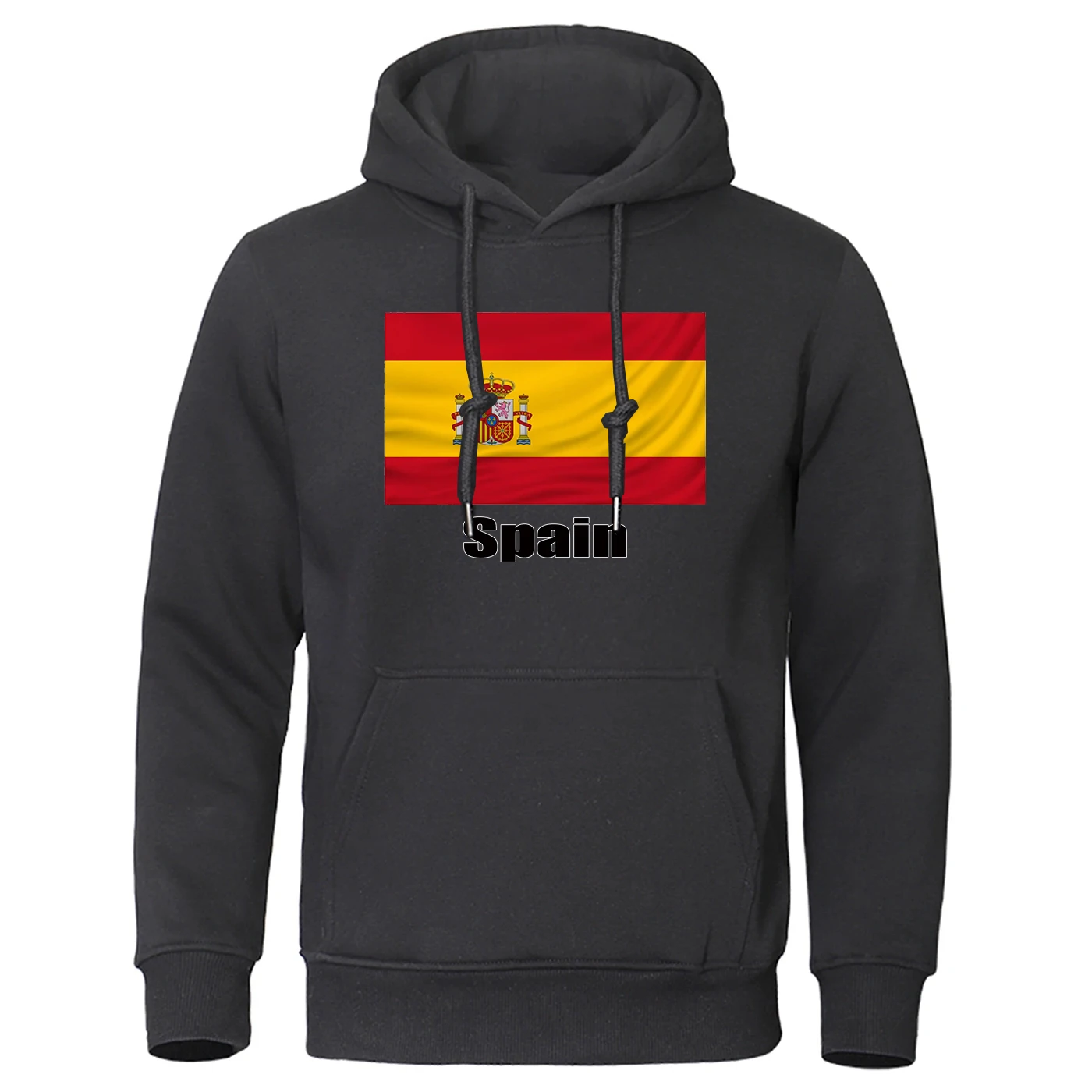 

Men's Spanish Flag Logo Print Creative Graphic Personality Hoodies 2026 Football Team Spring And Autumn Lightweight Coat