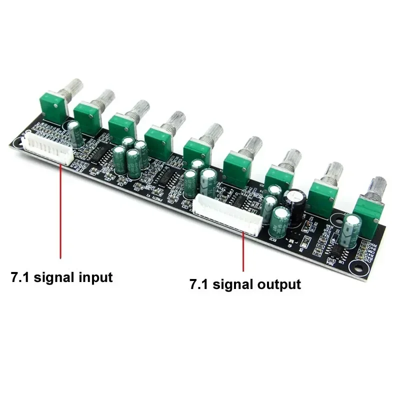 New 7.1 Preamplifier Tone Amplifier Board DC Power Independent Volume Adjustment Frequency Adjustment Automatic Mute