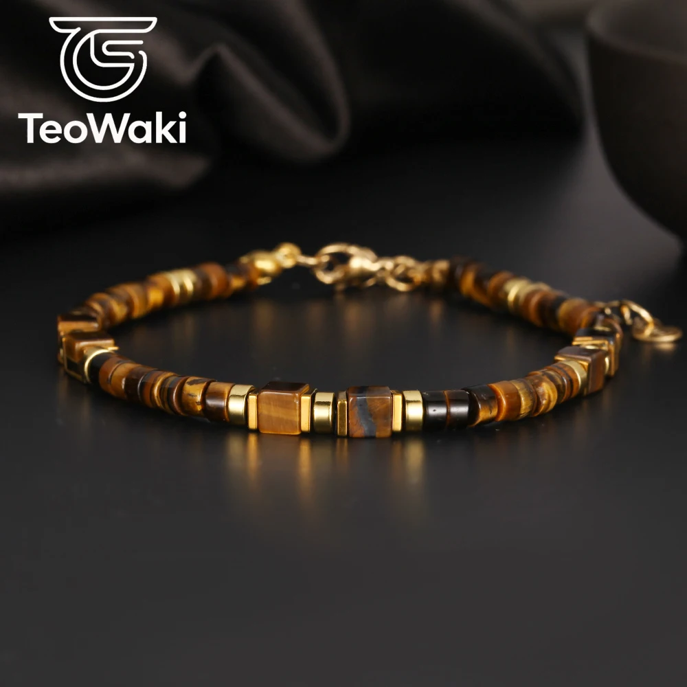 TeoWaki Strong Protection Natural Stone Bracelet, relieve pressure and bad temper, keep mind stable gift for friend and family