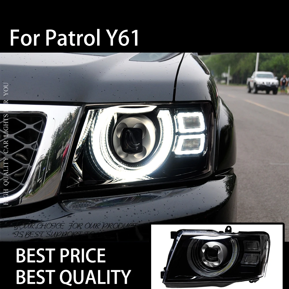 

Car Lights for Patrol Y61 2005-2013 LED Auto Headlights Assembly Upgrade Defender Style Design Bifocal Lens Exterior Accessories