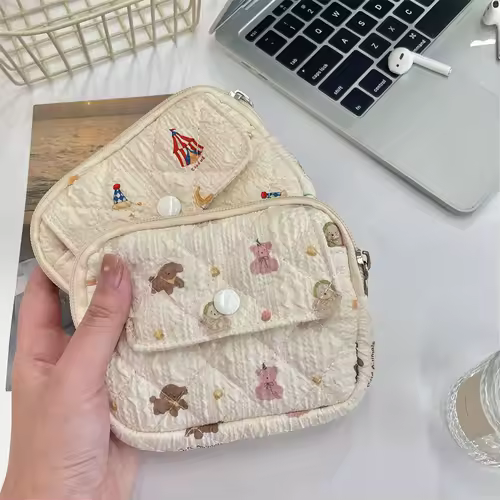 Cute Cartoon Small Travel Cosmetic Lipstick Earphone Card Portable Storage Bag Purse Women Gift Pouch In Make up Bags Organizer - Image 2