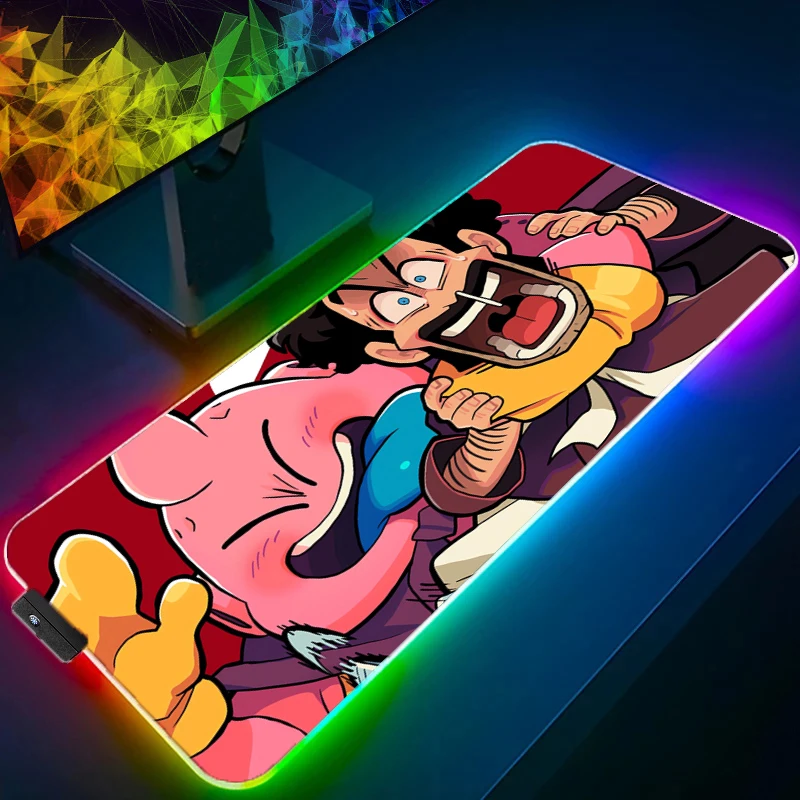 

Dragon Ball Majin Buu Computer MousePad LED Gamer Mouse Pads XXL Gaming Mousepad Desk Mause Pad RGB Keyboard Mouse Backlight pad