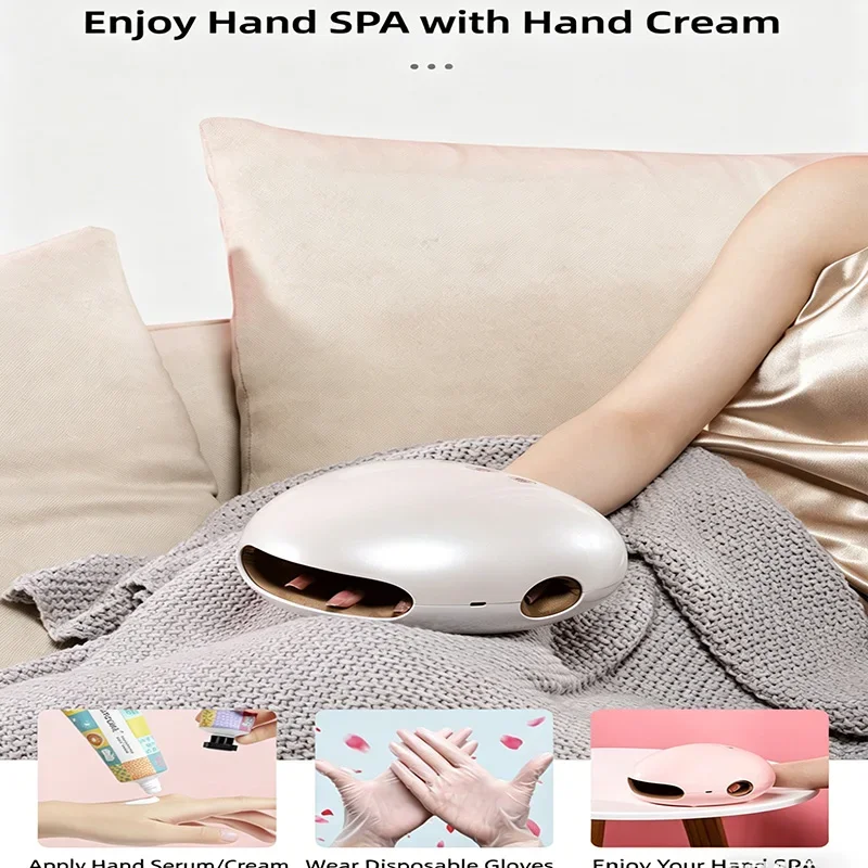USB Rechargeable Hand Massager with Heat 3 Modes Intensity Levels Air Pressure Relax Separate Finger Massage Tool for Stress Rel