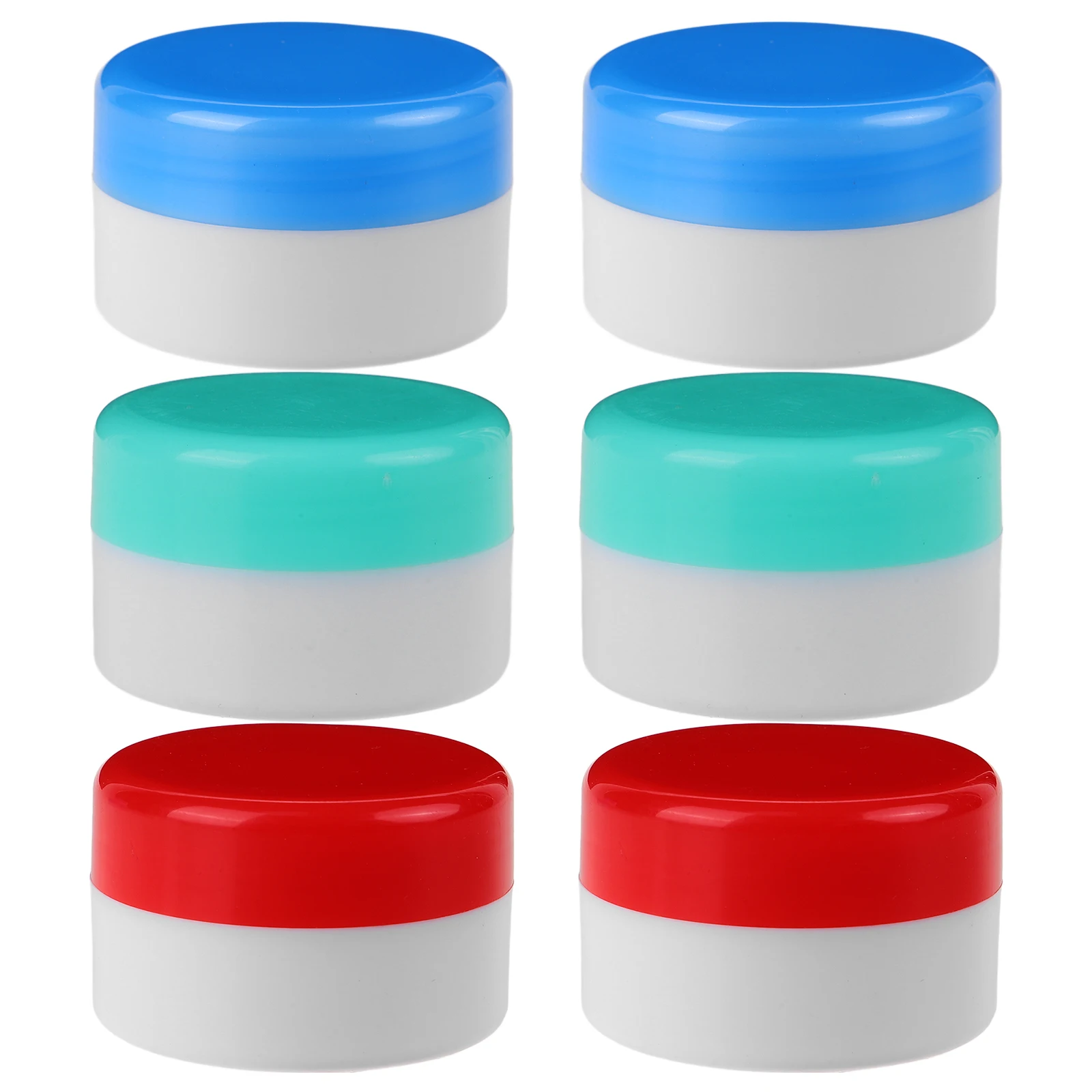 

6 Pcs 20g Cream Boxes Lotion Containers Empty Boxes Plastic Sub Bottles Portable Travel Size Red Green Blue Color