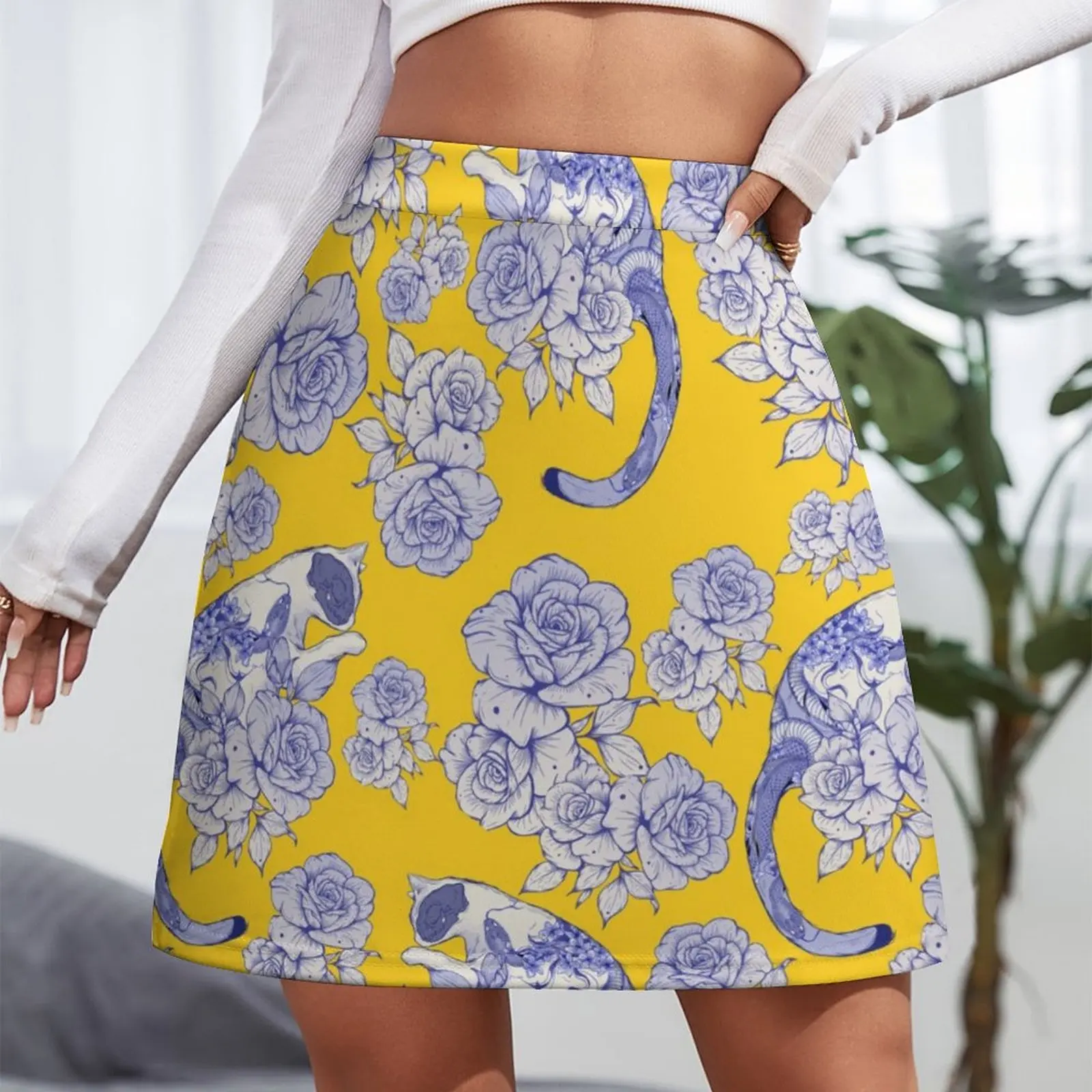 Cat With snake Tattoo Mini Skirt cute skirt night club outfit korean style clothes women 2023