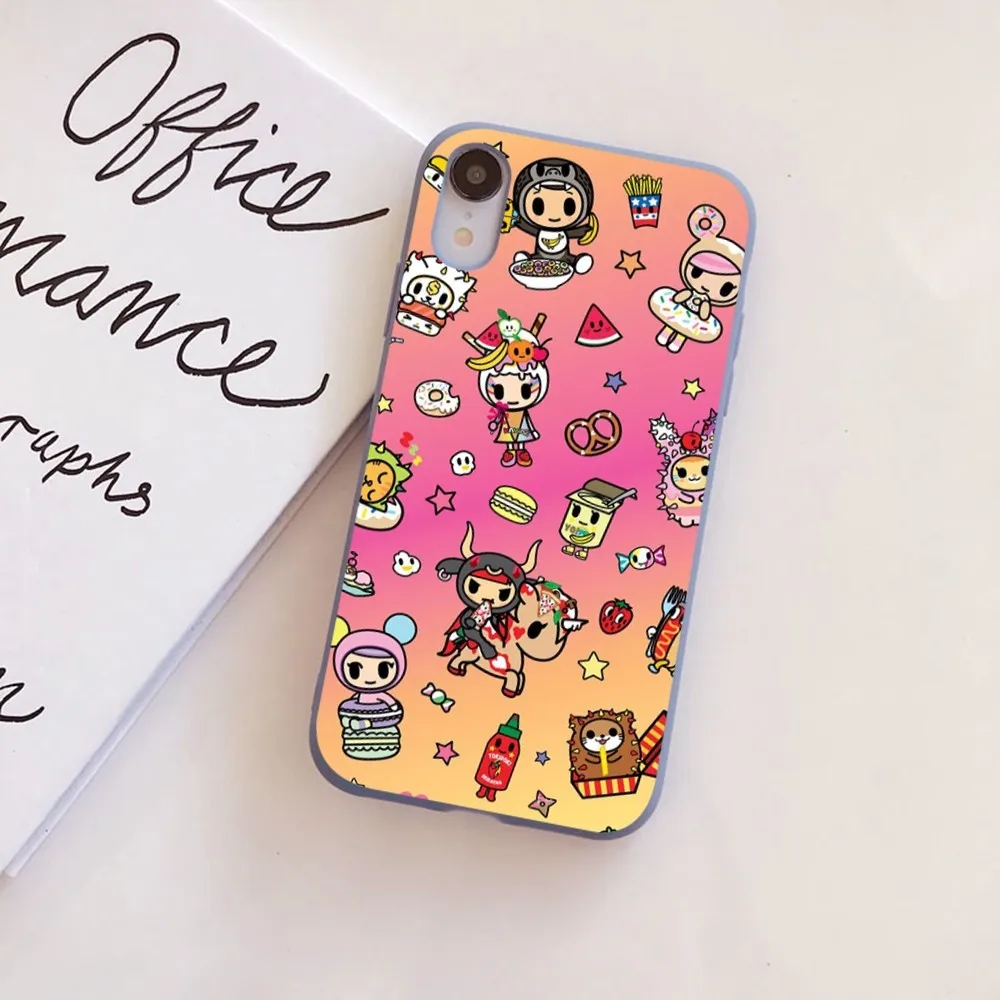 Japan T-Tokidokis Phone Case for iPhone 14 11 12 13 Mini Pro Xs Max 8 7 6 6S Plus X XR Solid Candy Color Case