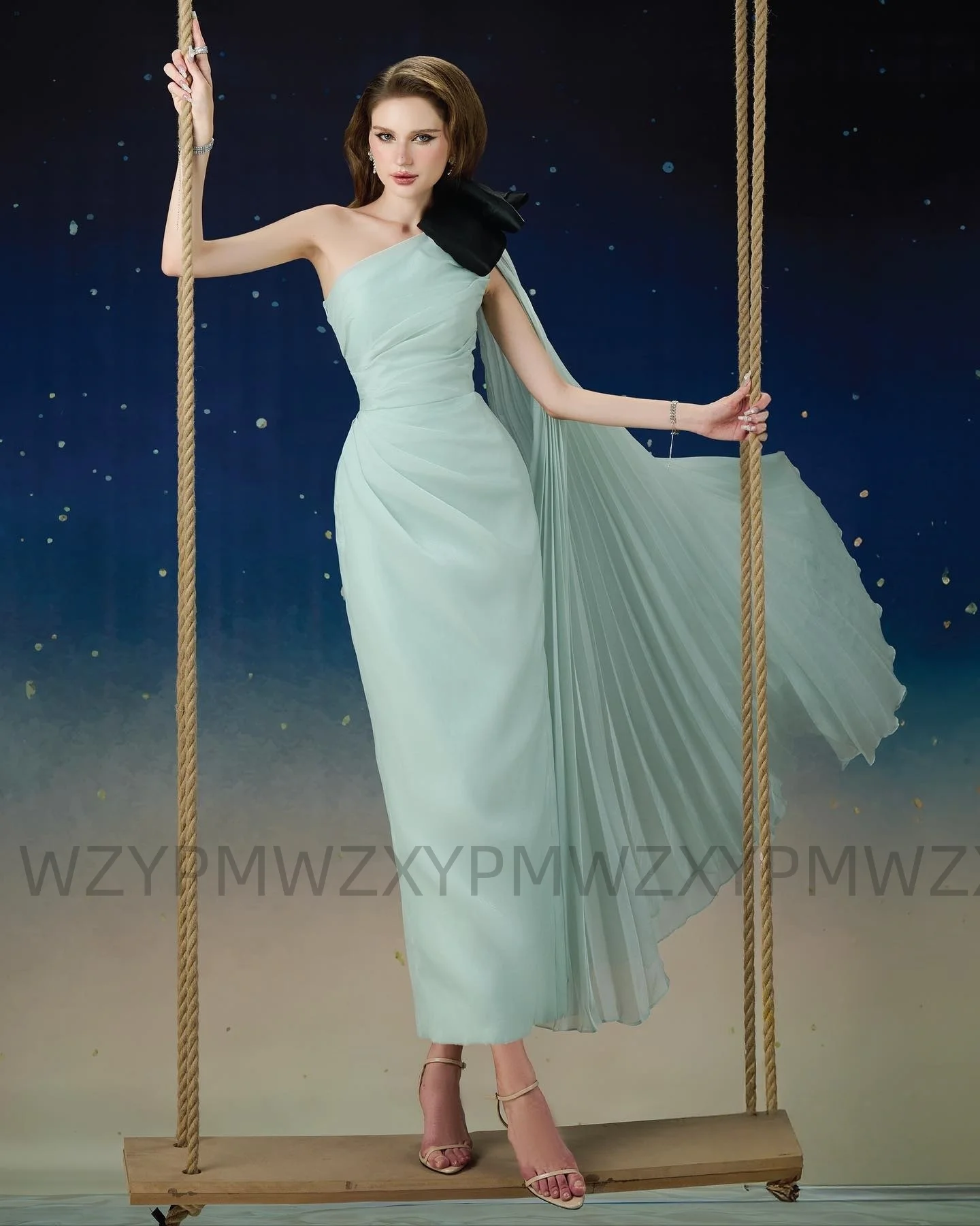 

Официальное вечернее платье длиной до щиколотки на одно плечо для мероприятий по индивидуальному заказу فساتين robes de soirée فساتين السهرة