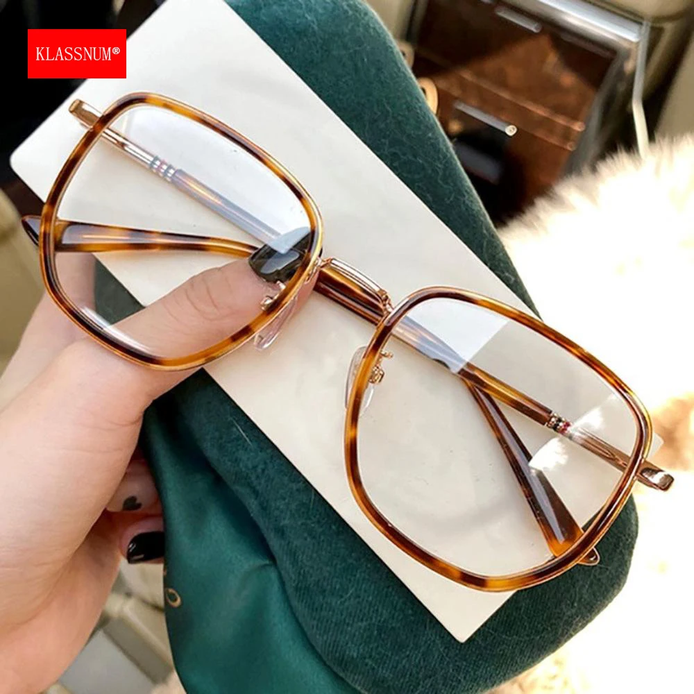 Computer Glasses Anti Blue Light for Women Metal Trendy Glasses Anti-radiation Office Transparent Glasses Men Glasses Frame 2023