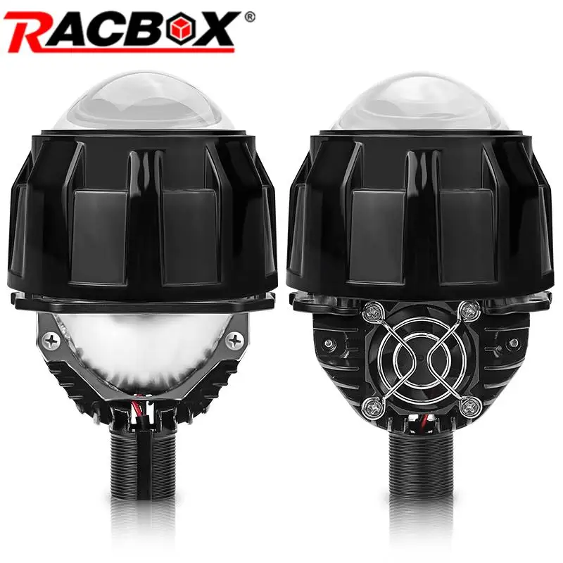 

2.5 inch Bi LED Headlight Projector Lens Led Light For H4 H7 100W 20000LM High Low Beam 6000K White 100W HD Glass Car Headlight