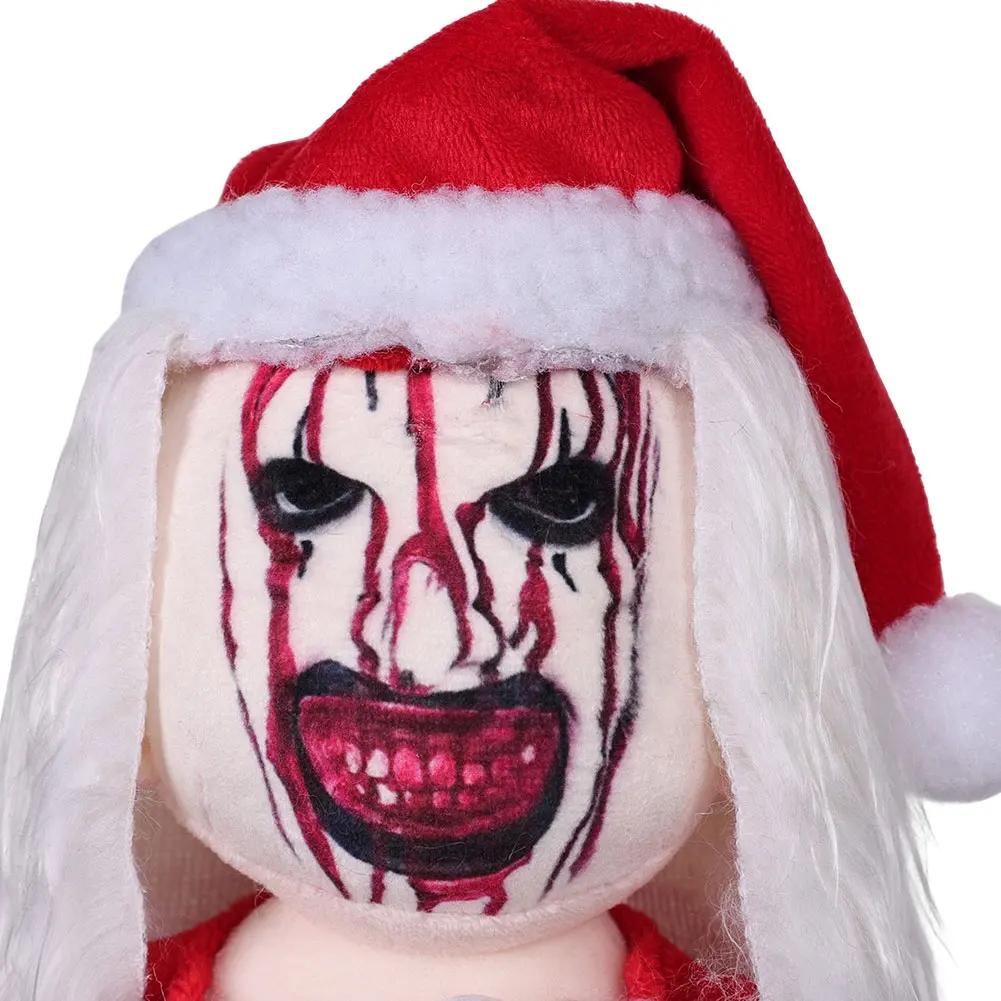 Art Clown Plush Cosplay Bloodstained Christmas Plushine 2024 Movie Terrering Disguise Soft Mascot Halloween Roleplay Scary Decor