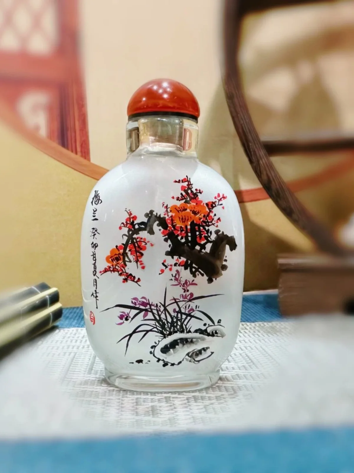 Inner Painting Snuff Bottle Non-Heritage Gift for Foreigners Abroad Foreign Affairs Chinese Characteristic Crafts Zibo Glass