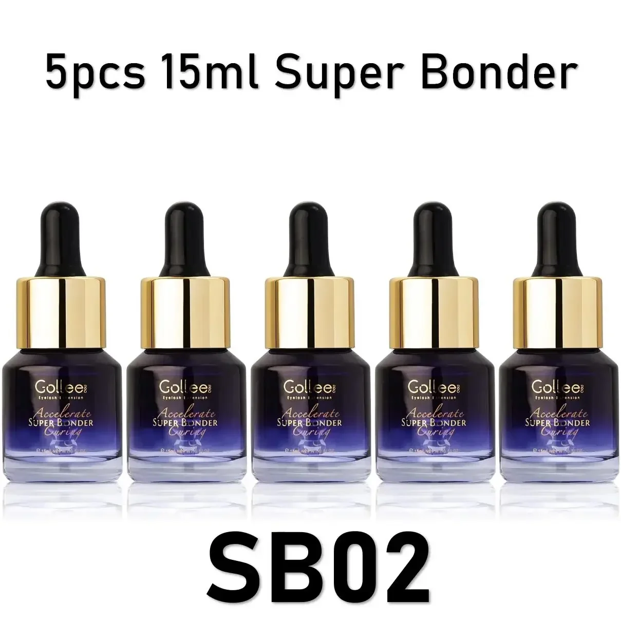 

Gollee 5PCS Lashes Super Bonder for Eyelash Extension Long Last Bonder Private Label Grafting Eyelash Glue Quick Dry Eyelashes