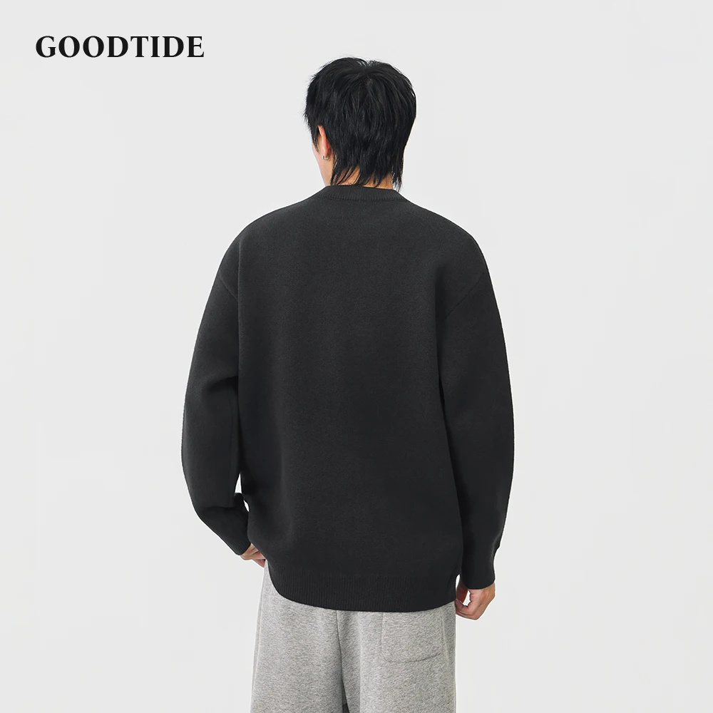 موضة الرجال عادية طاقم الرقبة سترة 2025 شتاء جديد إلكتروني طباعة بلوفر مغزول مريح لينة كم طويل البلوز #2