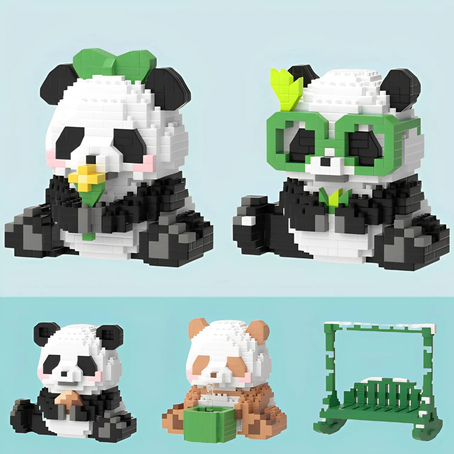 

Mini Building Blocks, Cute Panda Mini Bricks Building Sets for Kids, Micro Building Blocks Sets for Christmas Birthday Gifts