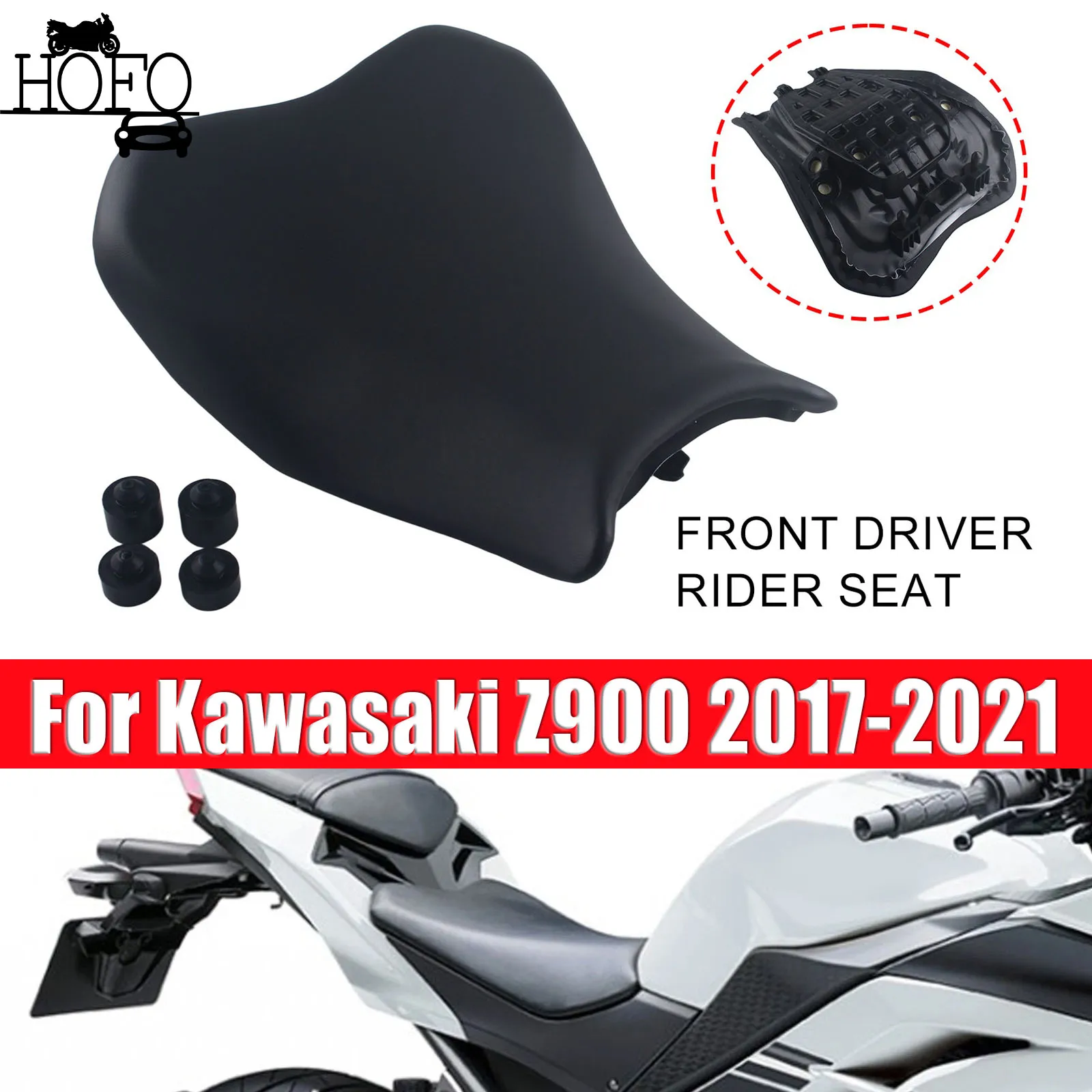 

For Kawasaki Z900 2017-2021 Motorcycle Black Front Rider Driver Seat Cushion Seat Accessories