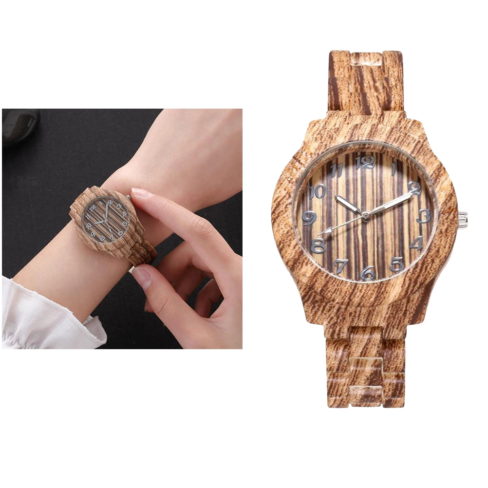 

1pc Imitation Bamboo Grain Quartz Watch Men Women Pvc Strap Unisex Wristwatch Gift For Couple Birthday Watch For Women Men