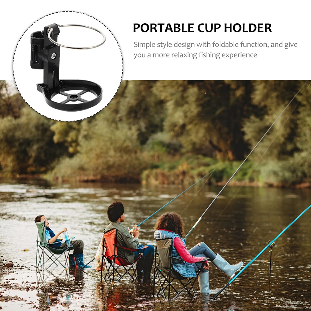 

3Pcs Foldable Fishing Chair Cup Holders Portable Wear-Resistant Drink Holders Sturdy Bottle Rack Fishing Accessory