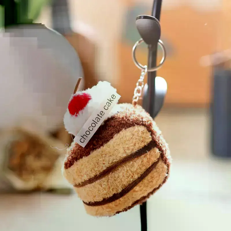 لطيف الكرتون كعكة ألعاب من نسيج مخملي المفاتيح لينة محشوة دمية كيرينغ حقيبة قلادة جميلة معلقة الديكور فتاة الهدايا