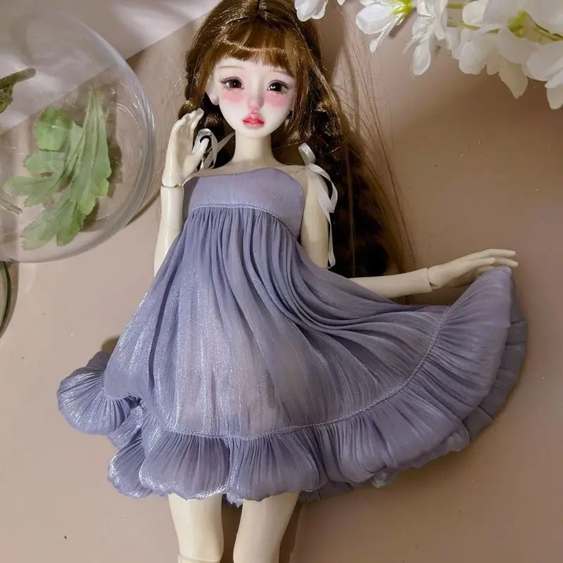 

New Bjd 1/4 Doll Strapless Pearlized Dress 1/6 Scale Humanoid Doll Clothing Set For 45/30 Cm Dolls Girl Dress Up Makeup Diy Toys