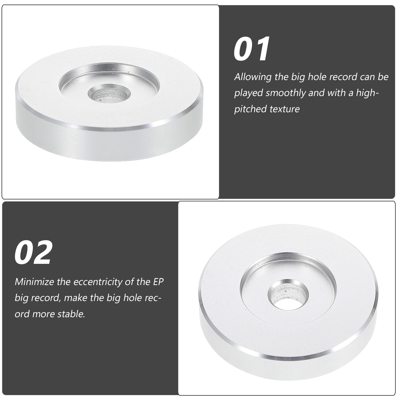 

Fine Craftsmanship 7 Inch 45 Adapter for Turntable Stable Tone Arm Smooth Playback 45 Adapter Turntable Accessory