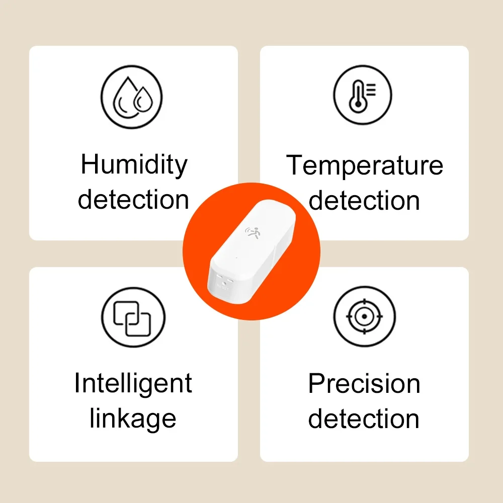 ZigBee Smart PIR Motion Sensor Detector/Temperature and Humidity Sensor Security Burglar For Home Automation Support Zigbee2MQTT